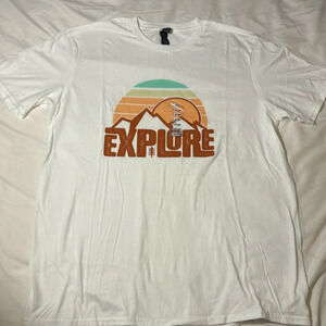 Explore Mountain Sunset Tshirt size L NWT